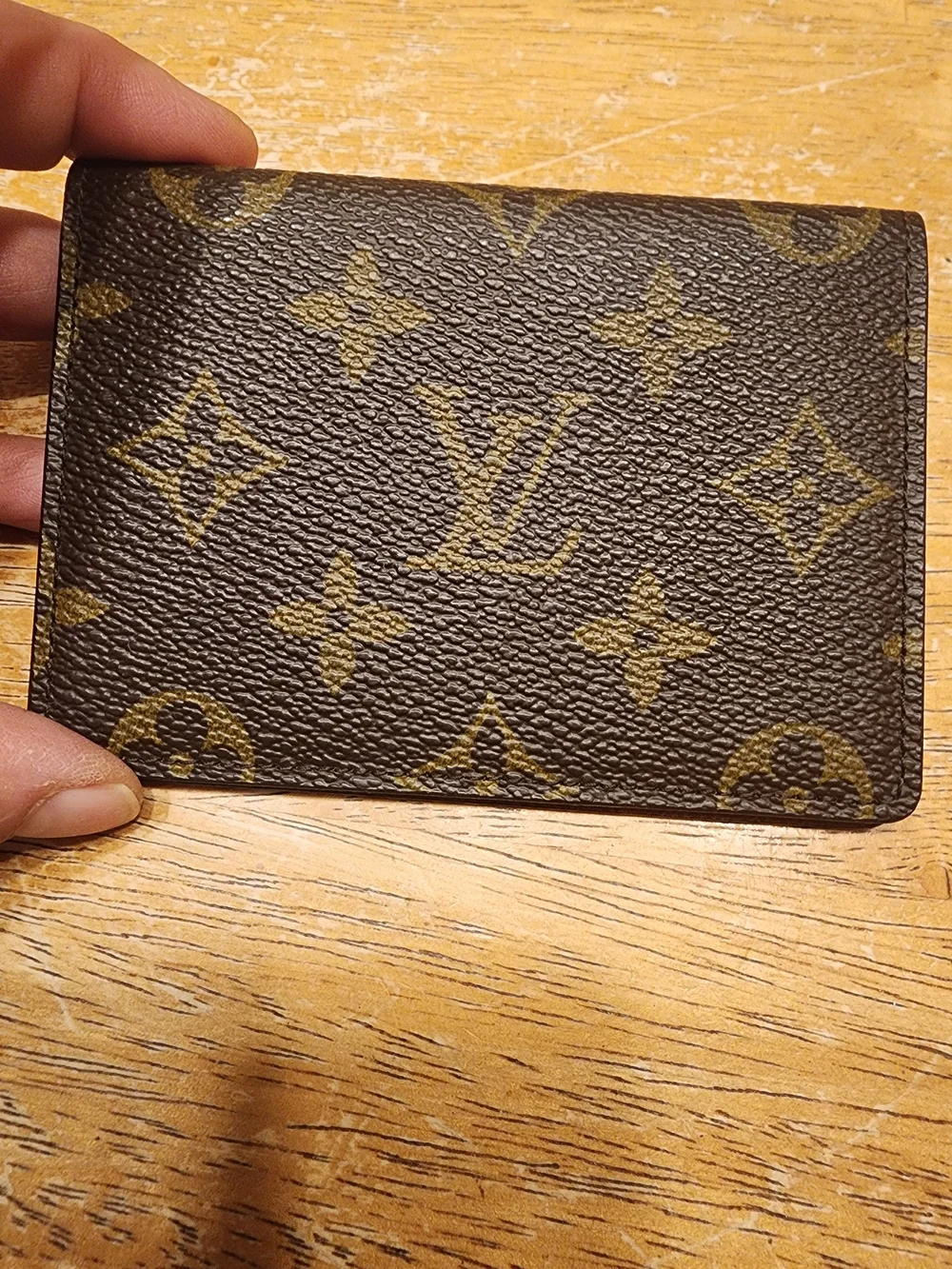 Louis Vuitton Monogram Canvas Card Case in Brown and Gold